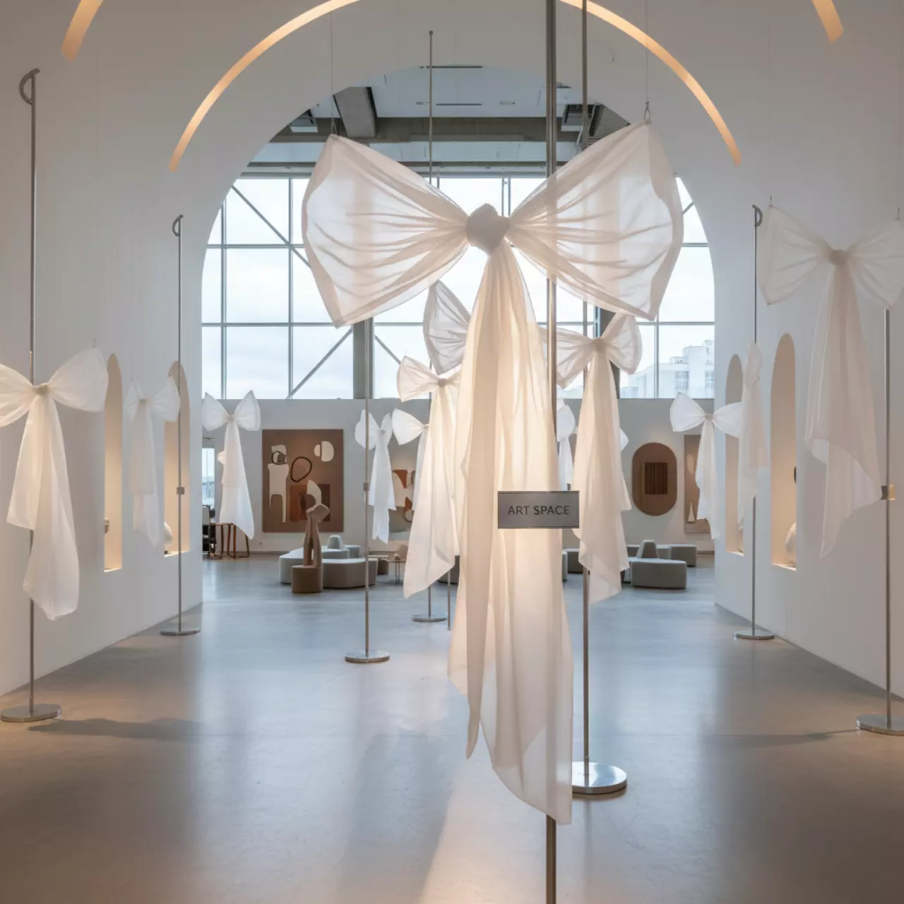 Аренда Бант из органзы белый в Alpha Sirius — ART SPACE