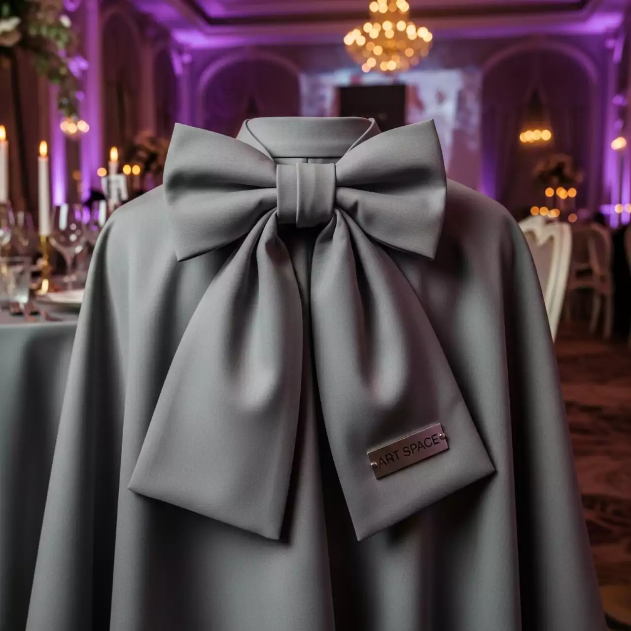 Аренда Бант накидка серый 80х150 см в Omega Sirius — ART SPACE