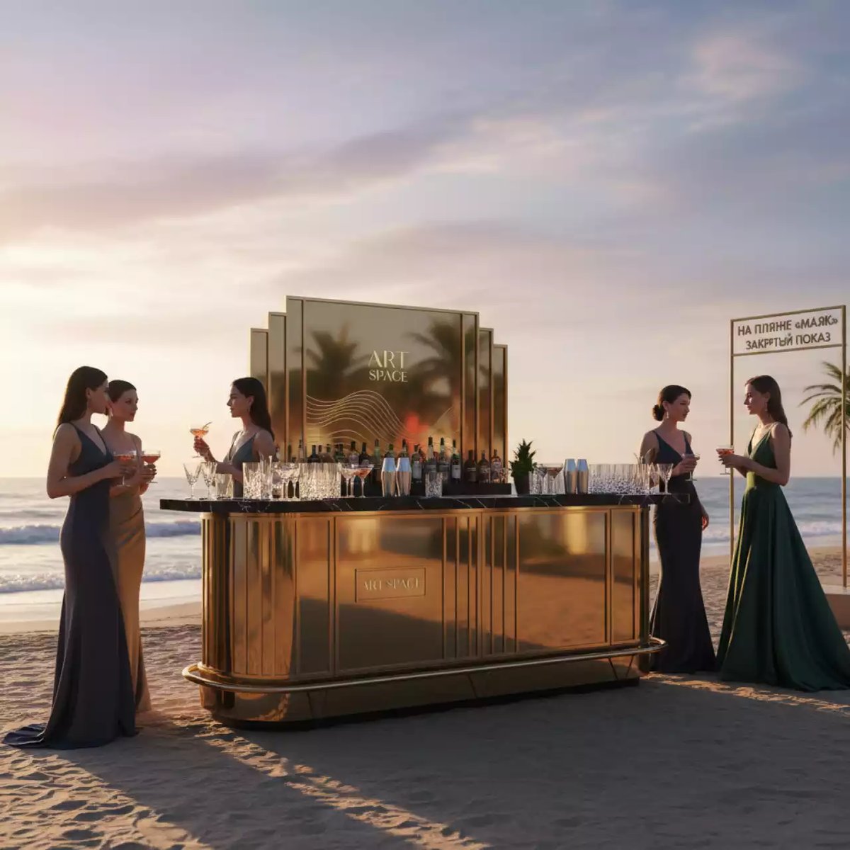 Аренда Бар выездной для женщин на пляже «Маяк» — ART SPACE
