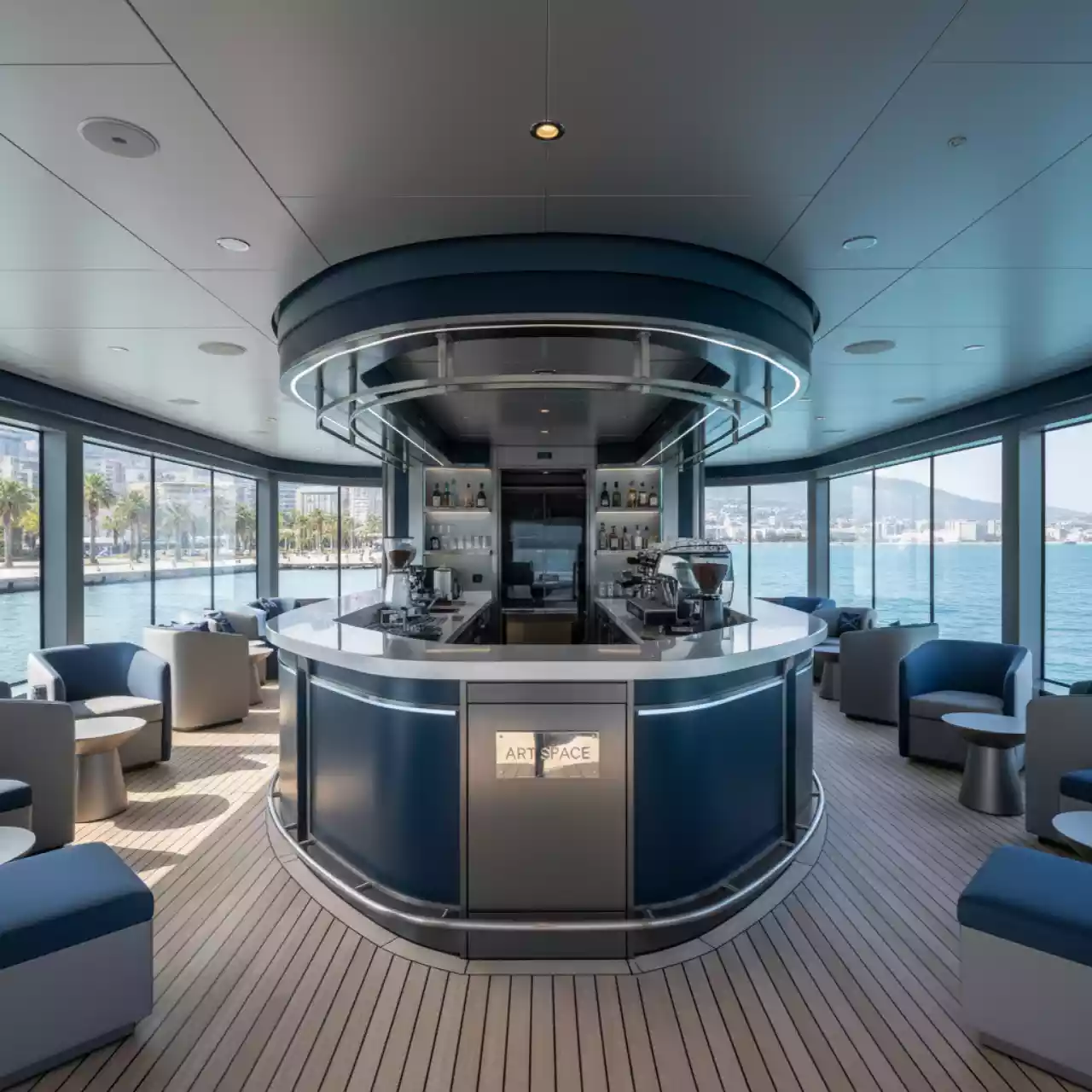 Аренда бара кофейного на VIP теплоходе (Морпорт Сочи) — ART SPACE