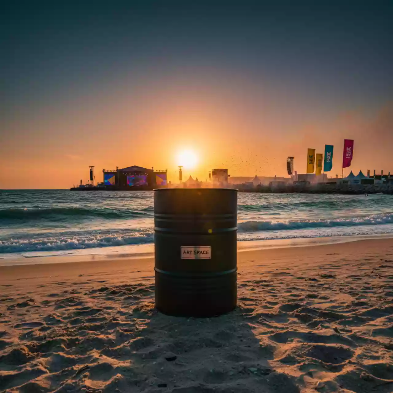 Аренда Барабана тип 90 A4 черный на пляже «Ривьера» — ART SPACE