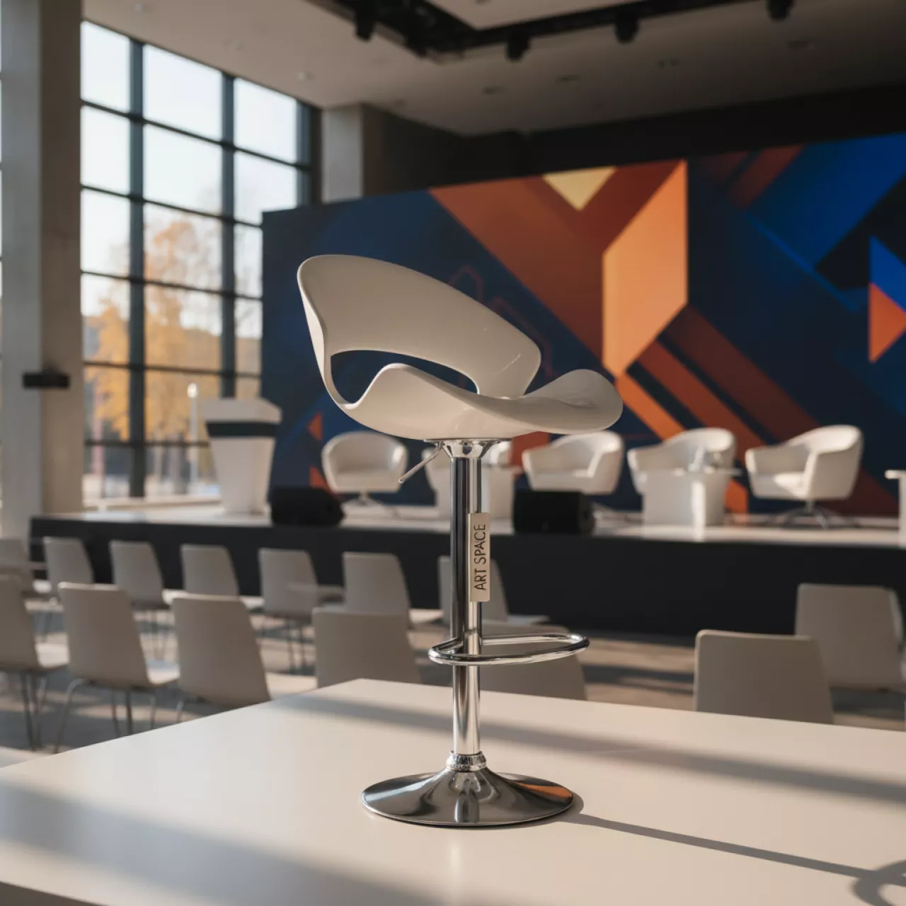 Аренда Барный стул белый Bombo White в ОКЦ «Галактика» — ART SPACE