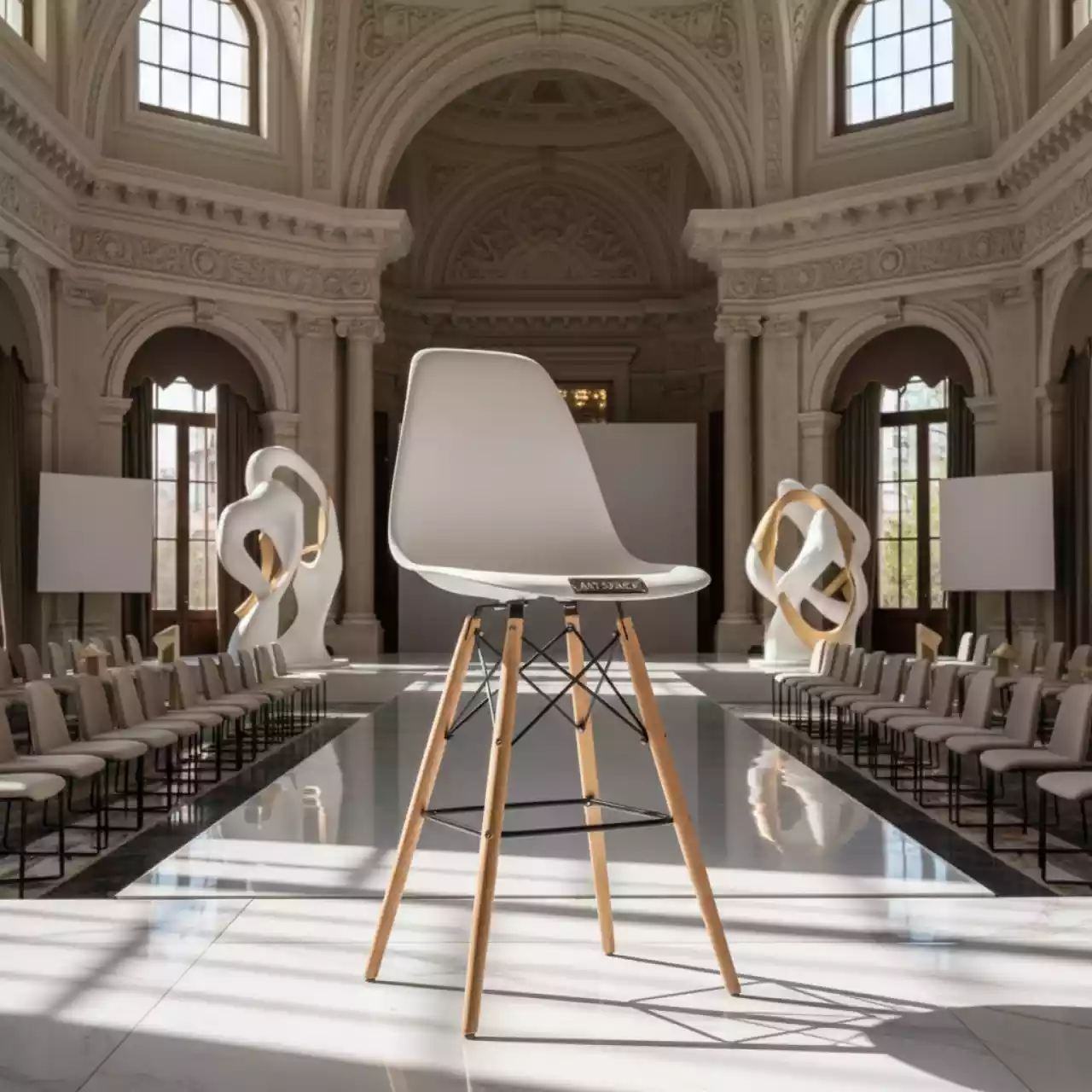Аренда Барный стул белый Eames White в казино «Сочи» — ART SPACE