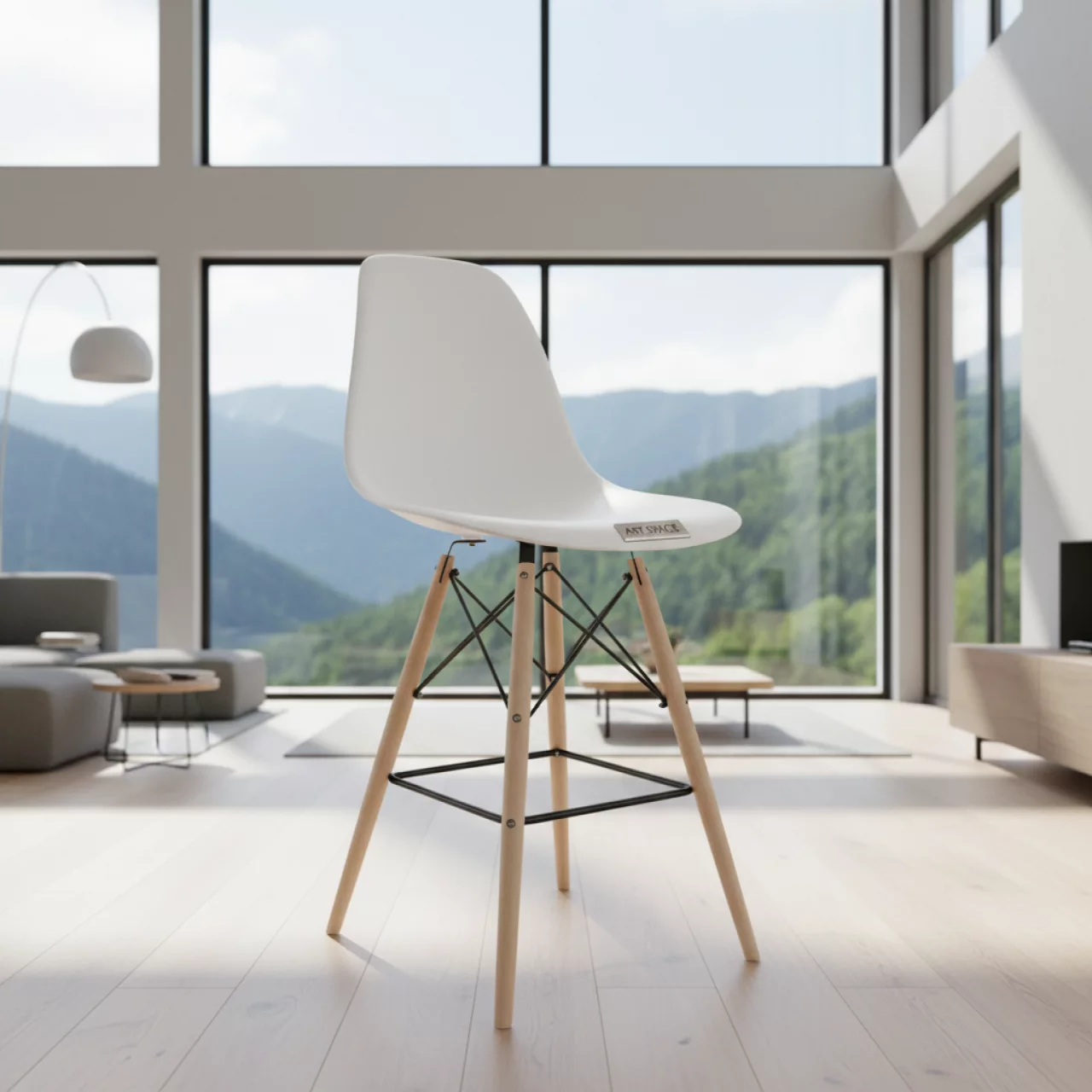 Аренда Барный стул дизайнерский Eames стиль DSW White в Rixos Krasnaya Polyana — ART SPACE