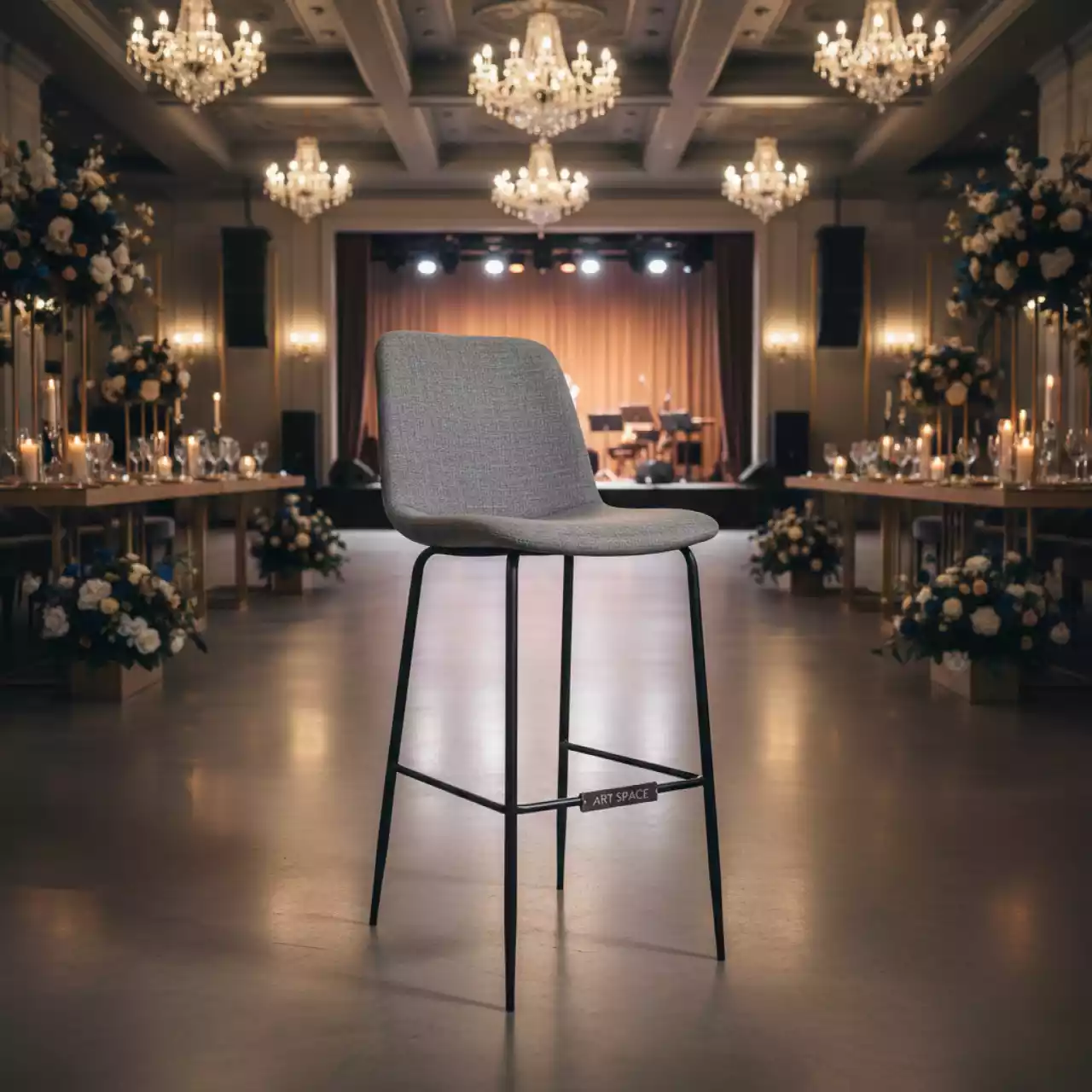 Аренда Барный стул Кельн рогожка серый в отеле Radisson Lazurnaya — ART SPACE