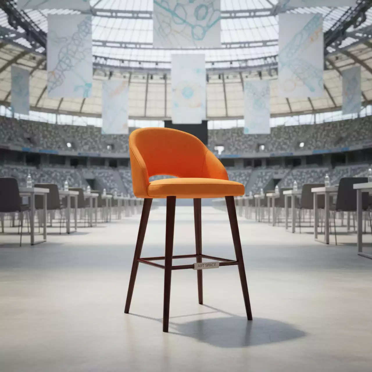 Аренда Барный стул Маркус Ван оранжевый на арене «Фишт» — ART SPACE