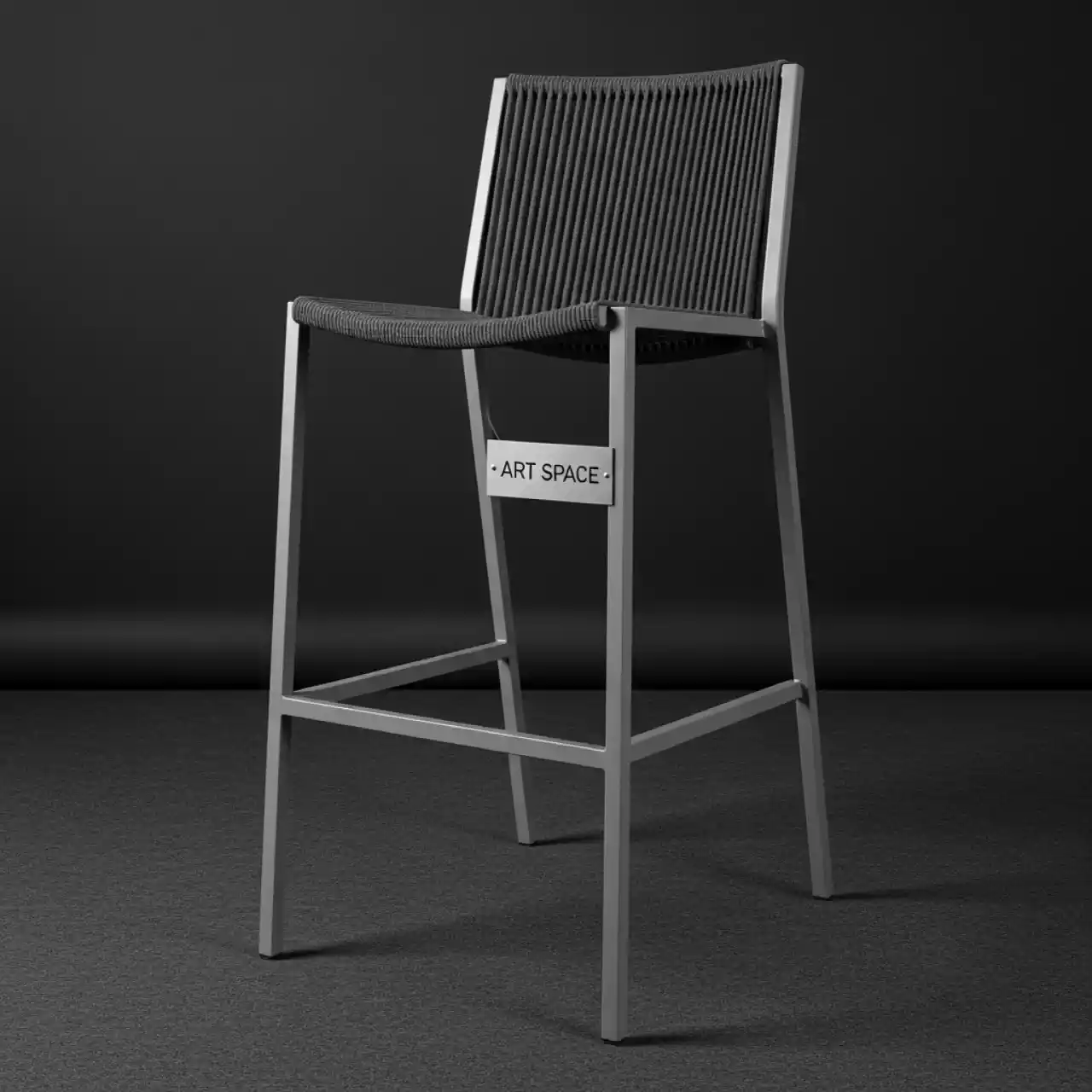 Аренда Барный стул Марсель сталь серый роуп темно серая ткань в парке «Ривьера» — ART SPACE