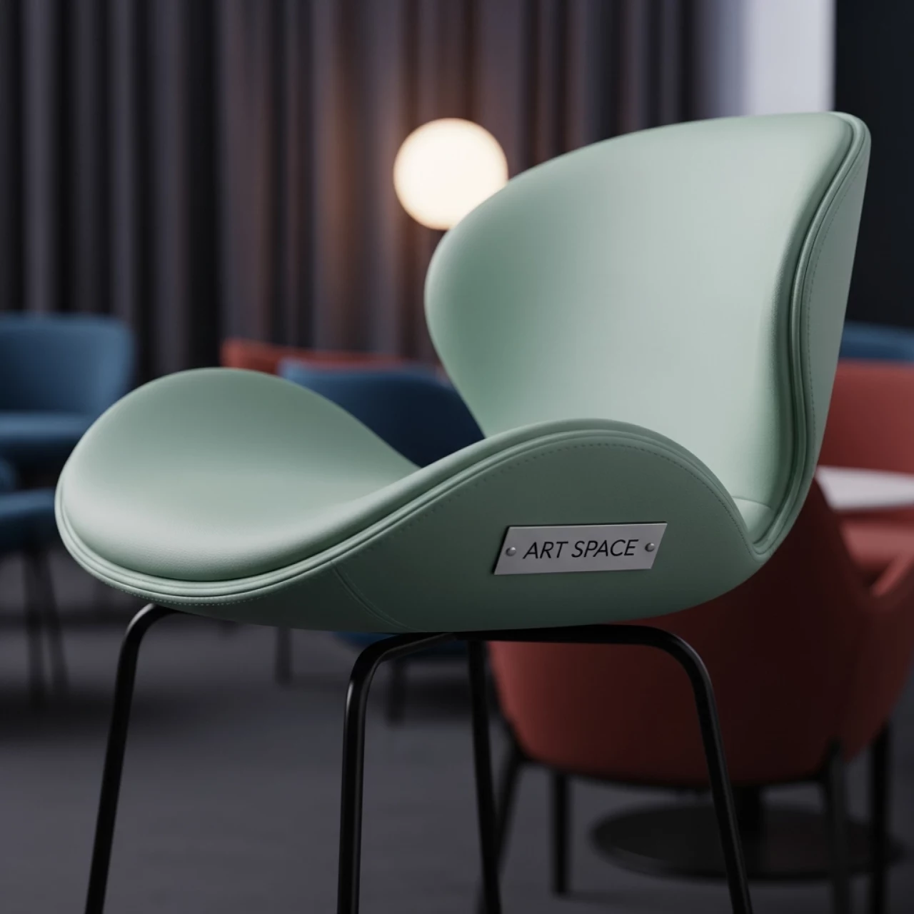 Аренда Барный стул неваляшка Нильс Эрик из экокожи в комплексе Sea Galaxy — ART SPACE