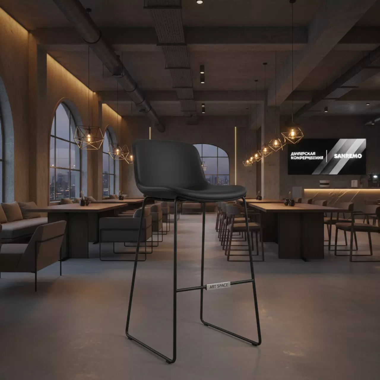 Аренда Барный стул Porsche Black в ресторане «Sanremo» — ART SPACE