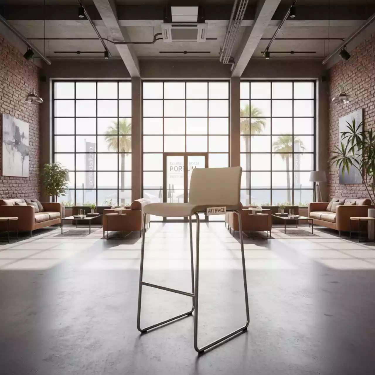 Аренда Барный стул складной Франклин бежевый в Boutique Hotel PORTUM 1905 — ART SPACE