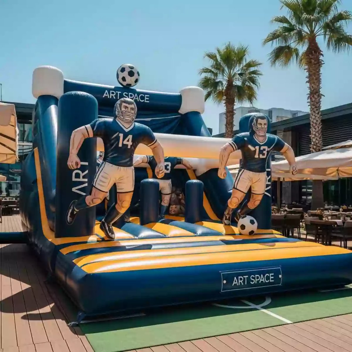 Аренда Батут футболисты в ресторане «Плакучая Ива» — ART SPACE