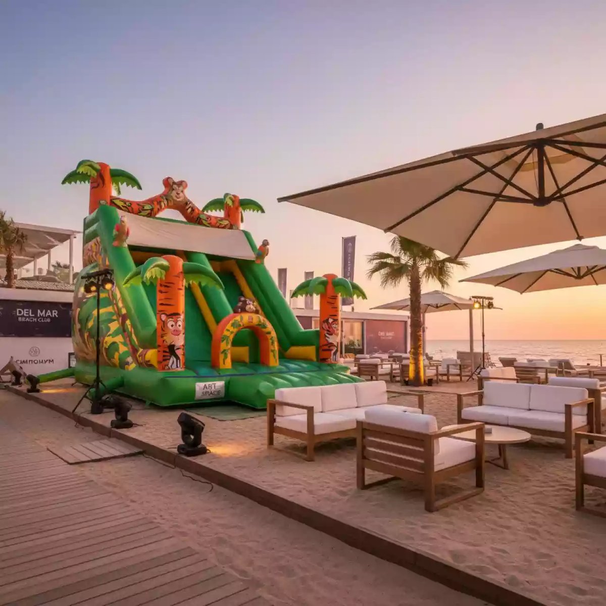 Аренда Батут с горкой Джунгли в пляжном клубе Del Mar — ART SPACE