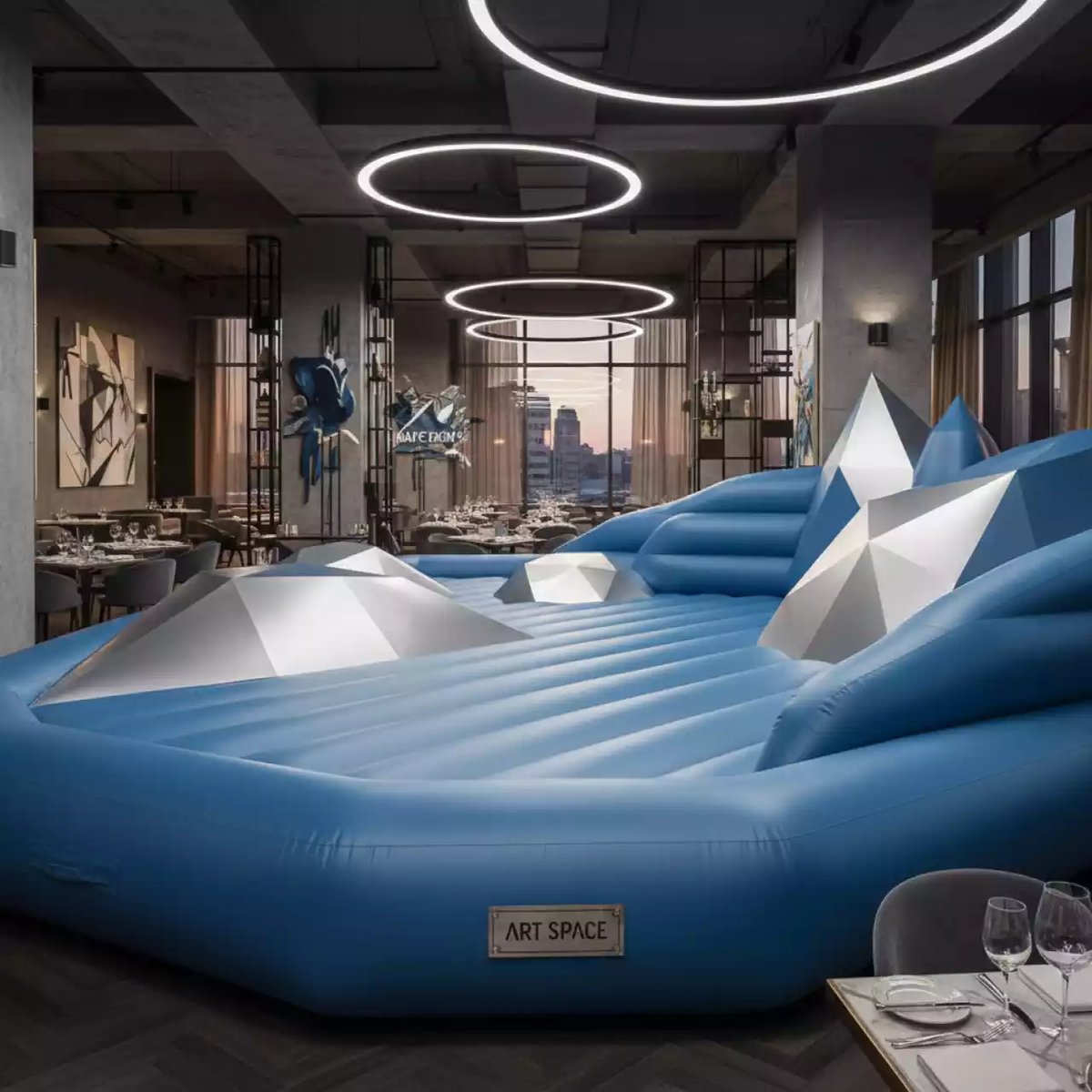 Аренда Батут снежная поляна в ресторане «Магеллан» — ART SPACE