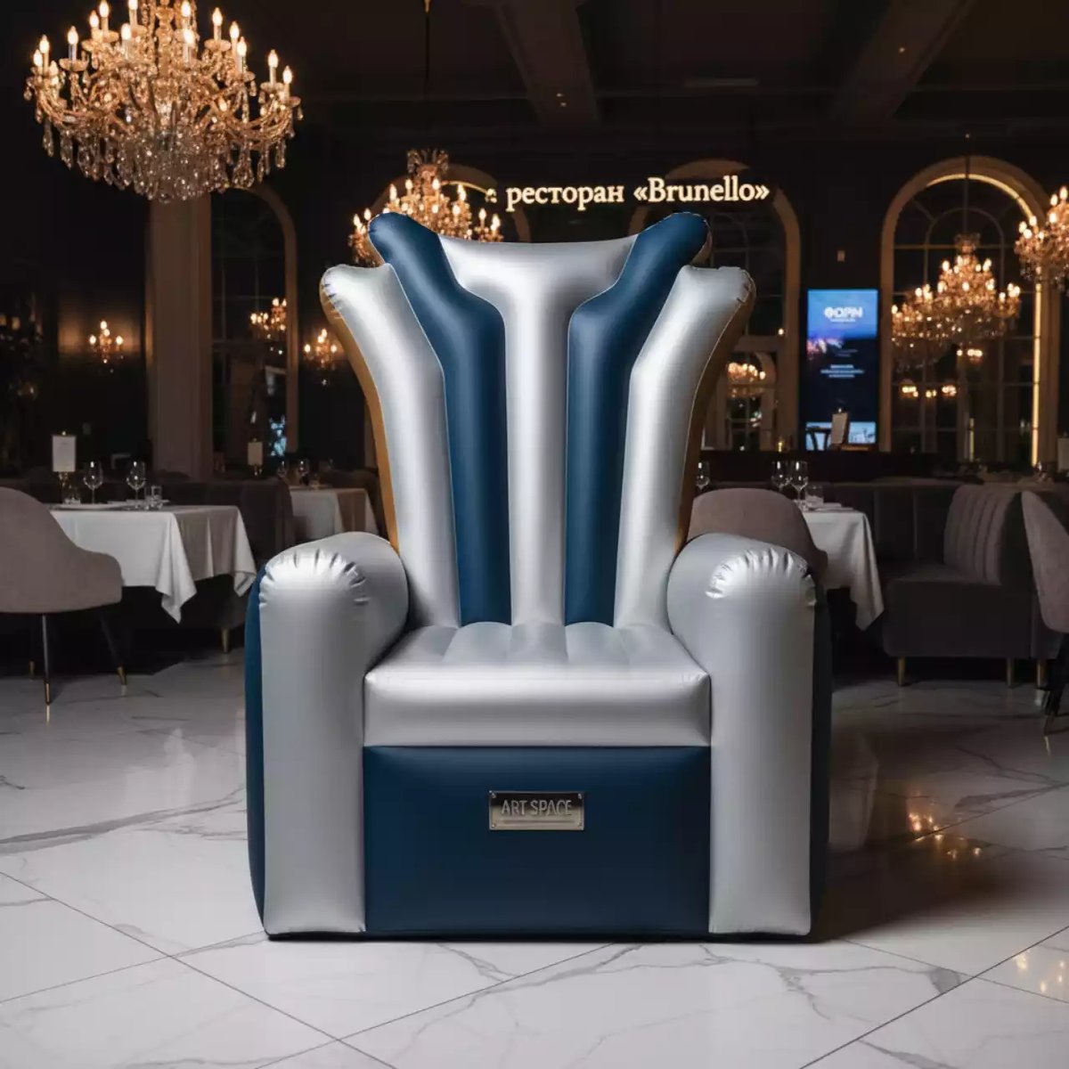 Аренда Батут трон новогодний в ресторане «Brunello» — ART SPACE