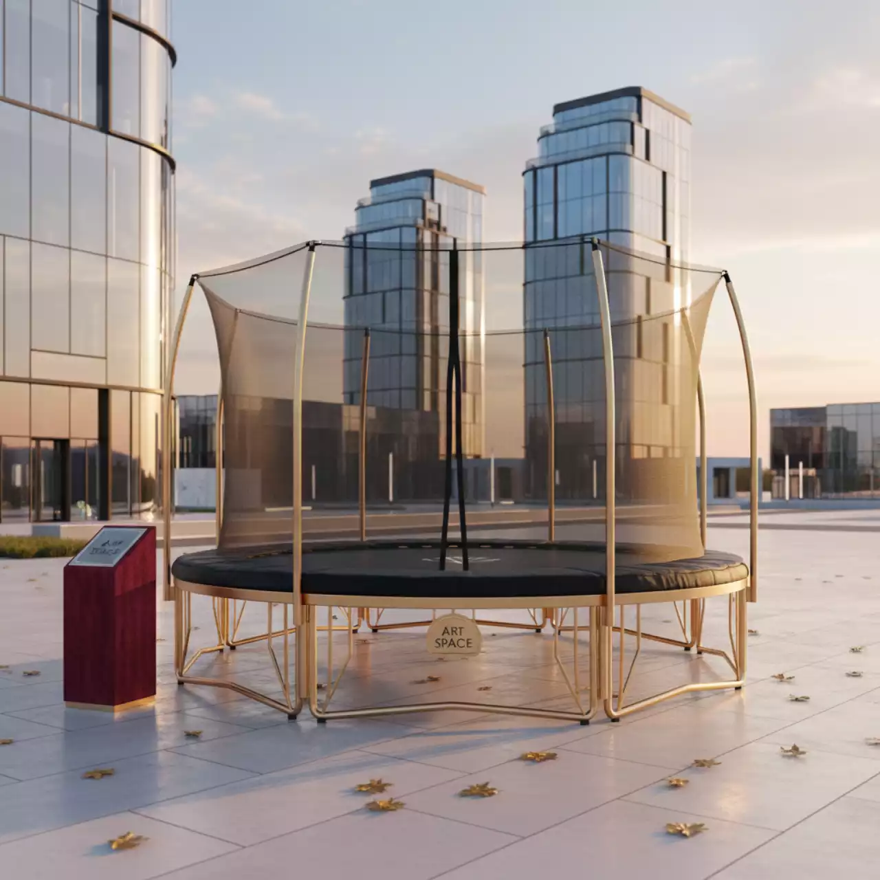 Аренда Батут уличный Green Glade с сеткой 8 футов 3 ножки 3 стойки в Omega Sirius — ART SPACE