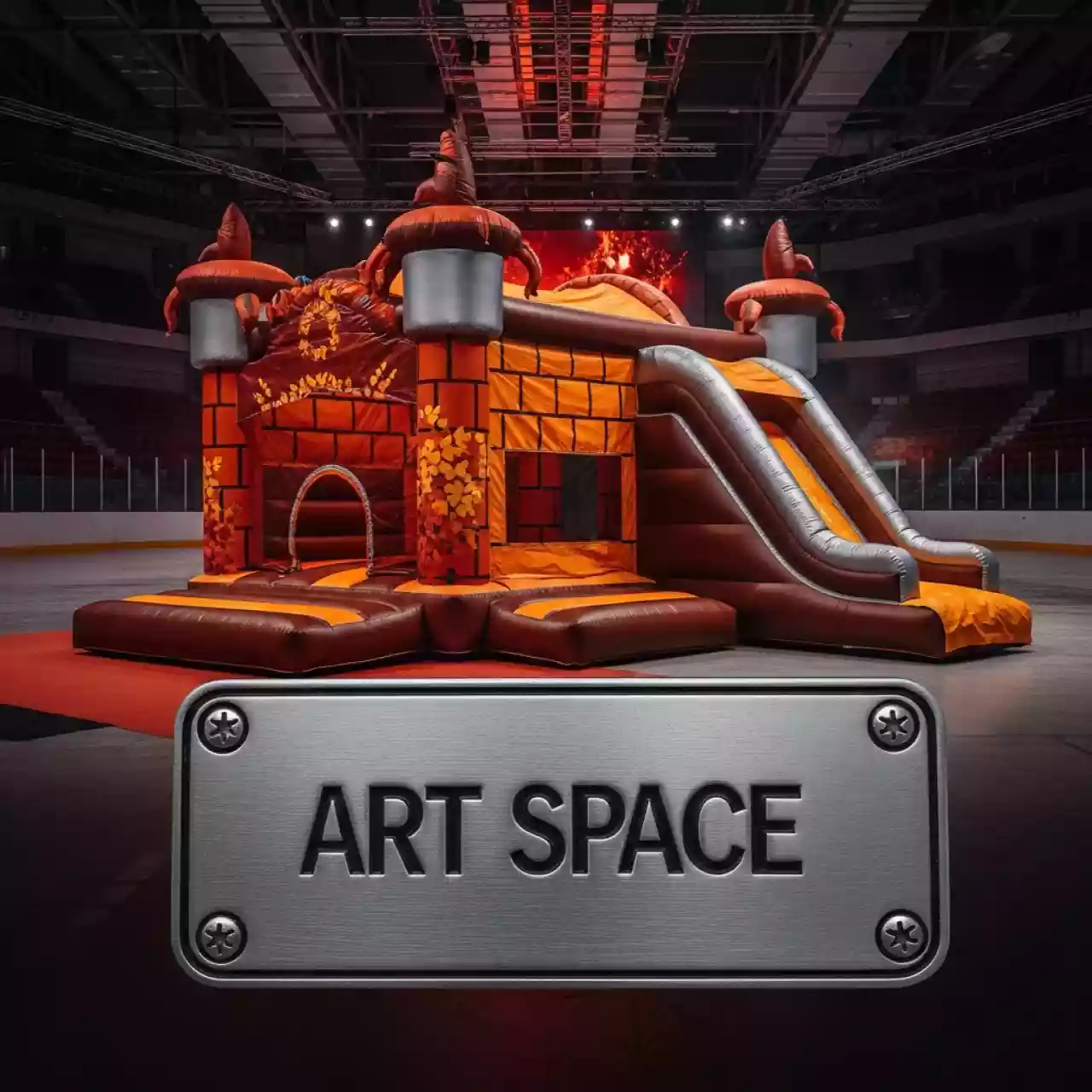 Аренда Батуты манежные с мини горками в ледовой арене «Шайба» — ART SPACE