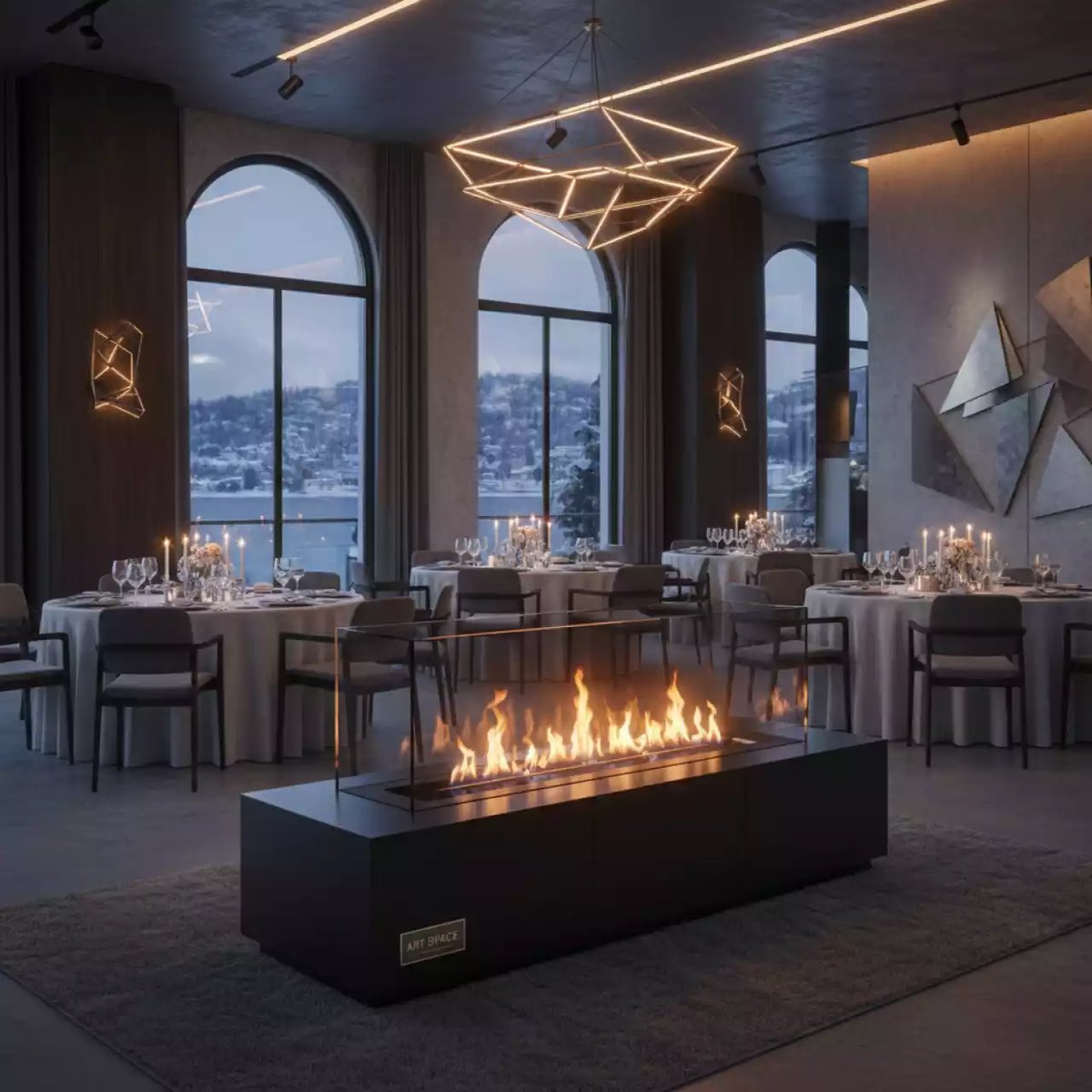 Аренда Биокамин SLIDE Phantom в зале «Чайка» (Морпорт) — ART SPACE