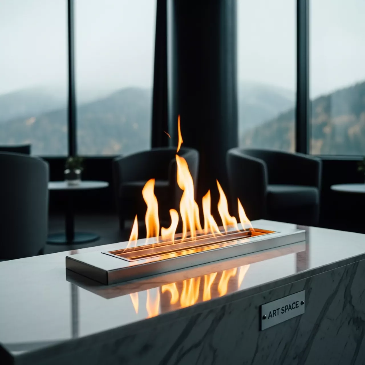 Аренда Биокамин ZeFire Standart 480 для встраивания в портал в Гранд Отель Поляна — ART SPACE