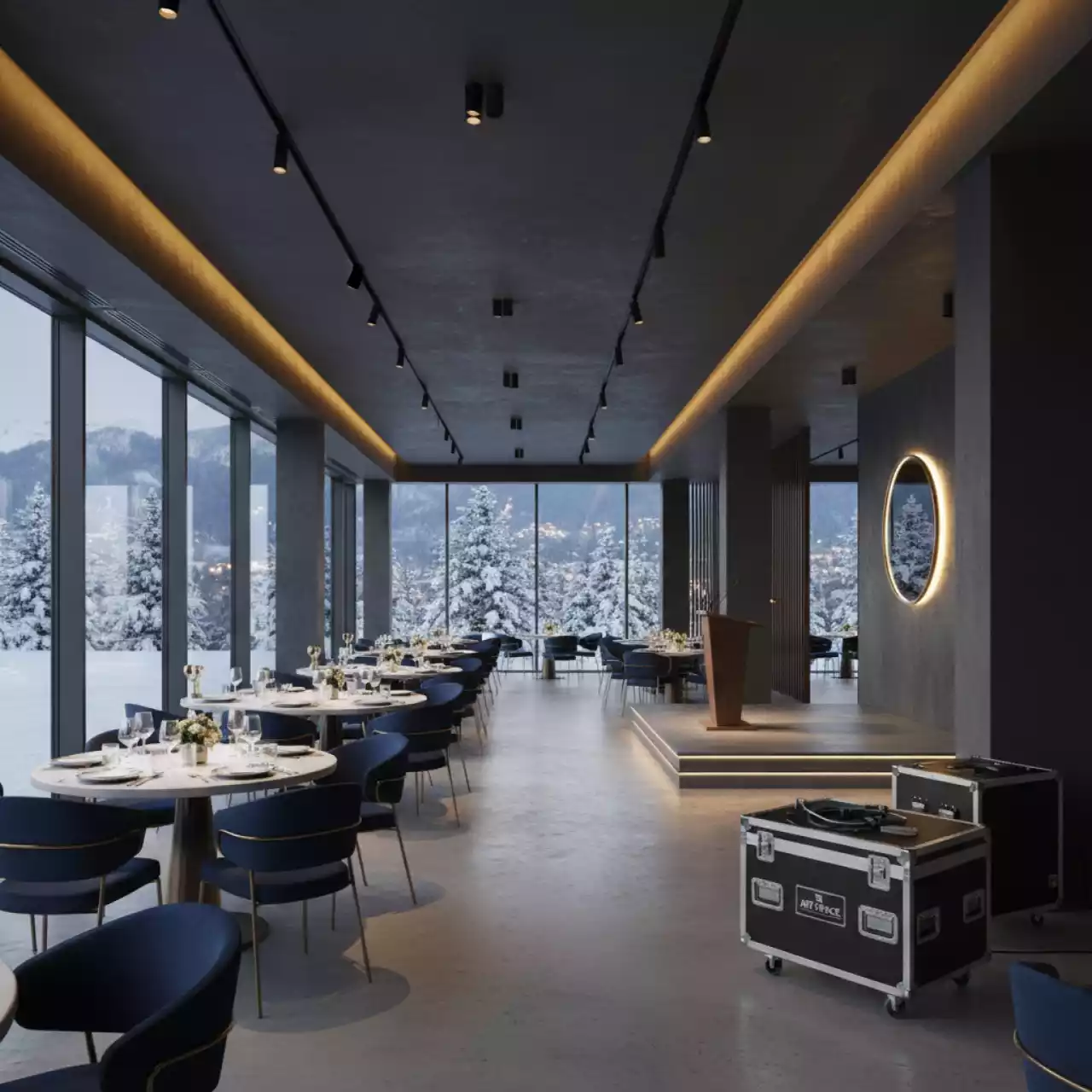 Аренда Блок питания скрытого монтажа для магнитного трека NEODECO Slim Magnetic в ресторане «Высота 5642» — ART SPACE