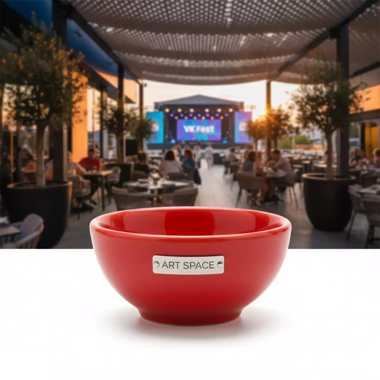 Аренда Блюдце для соуса красное 75х73 мм H 30 мм в ресторане «La Terrazza» — ART SPACE