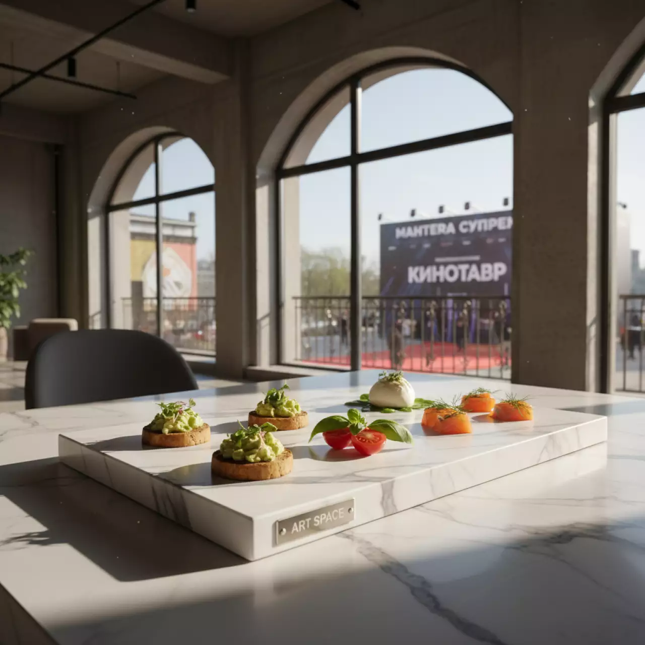 Аренда Блюдо белый мрамор в Mantera Supreme — ART SPACE