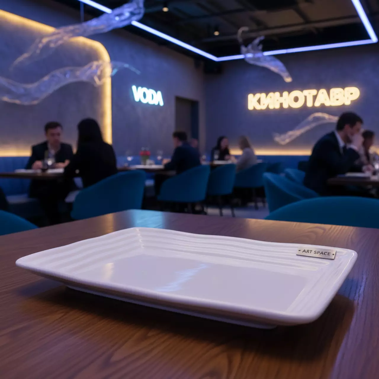 Аренда Блюдо Chan Wave Quadro прямоугольное 185 мм в ресторане «Voda» — ART SPACE