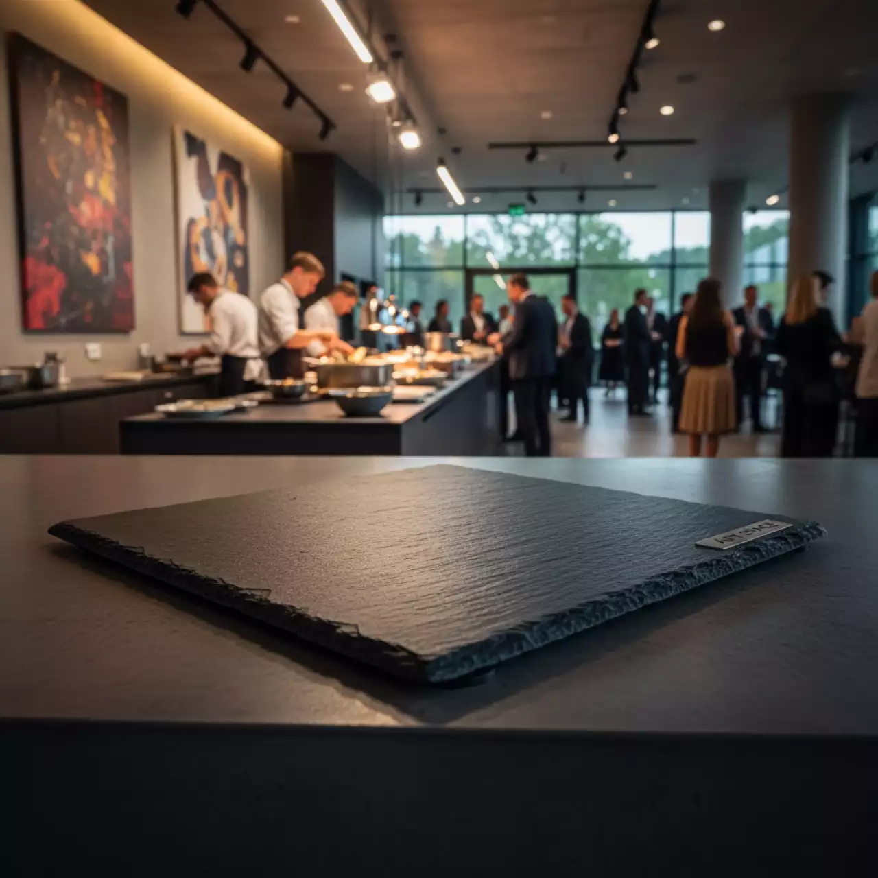 Аренда Блюдо черный сланец 400х400 мм в Sport Inn Hotel & Wellness — ART SPACE