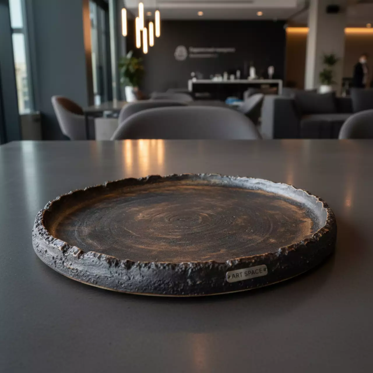 Аренда Блюдо для подачи "Астурия" с неровными бортами обжиг 300 мм в Mövenpick Hotel — ART SPACE