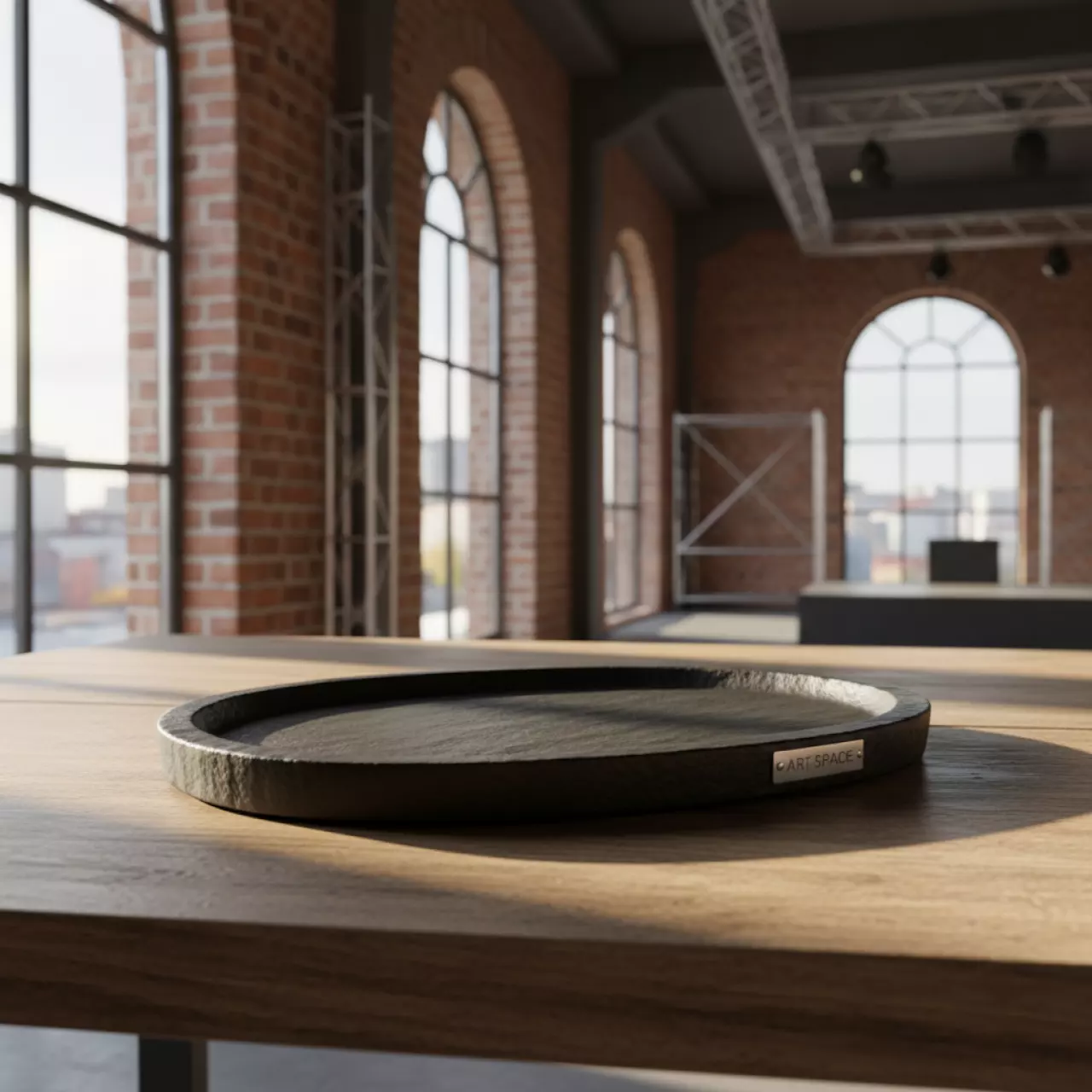 Аренда Блюдо для подачи овальное из черного базальта 430х115 мм на арене «Фишт» — ART SPACE