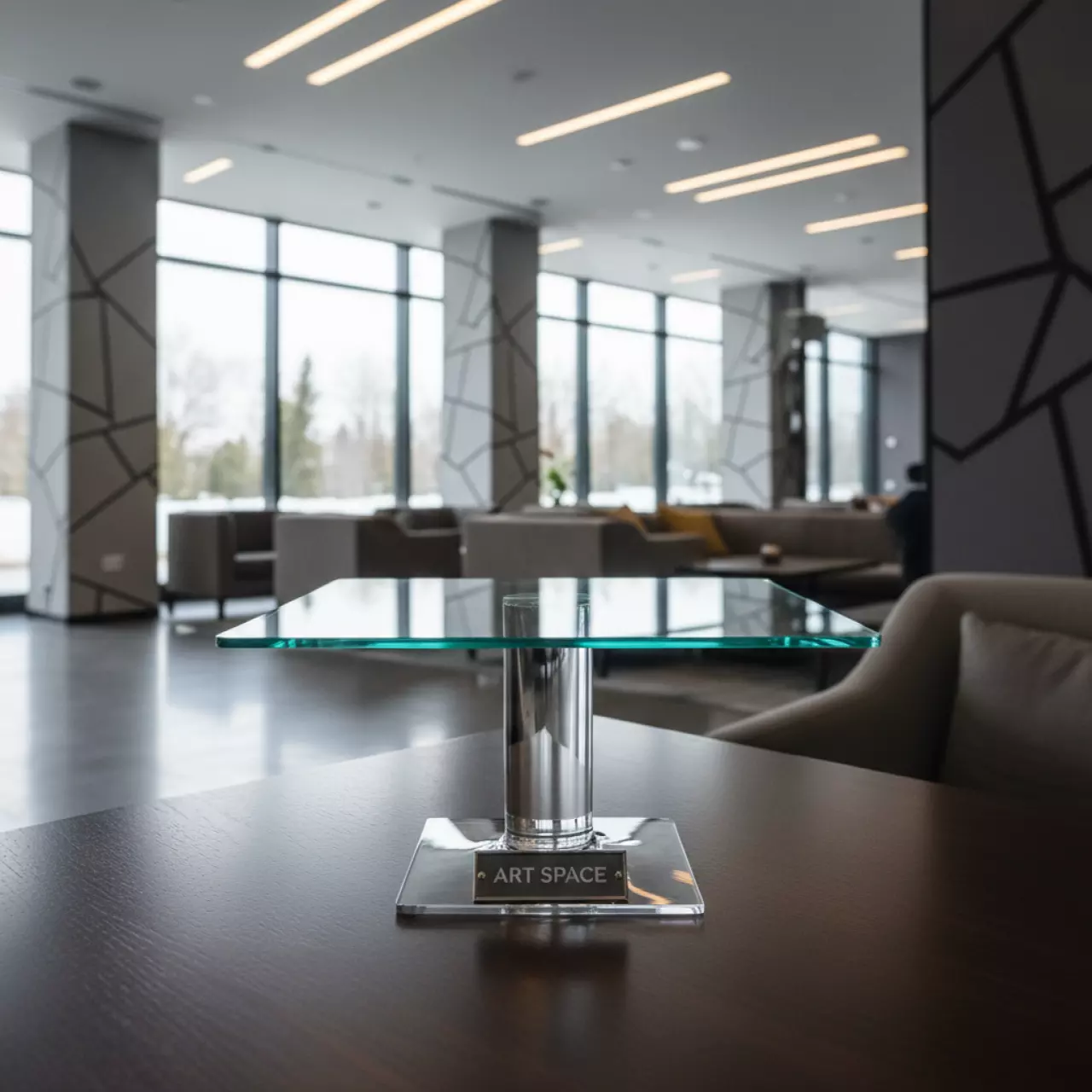 Аренда Блюдо фуршетное на ножке Корсика 30х30 см высота 16,5 см в Radisson Blu Resort & Congress Centre — ART SPACE