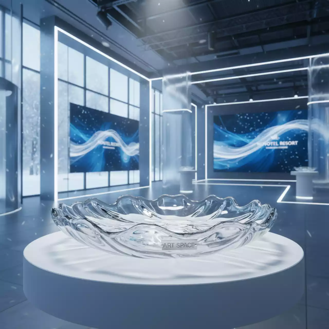 Аренда Блюдо круглое стеклянное с волнистым краем 350 мм в Novotel Resort — ART SPACE