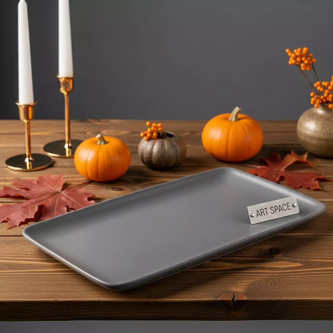 Аренда Блюдо Matt серое прямоугольное 30х20 см в этно-парке «Моя Россия» — ART SPACE