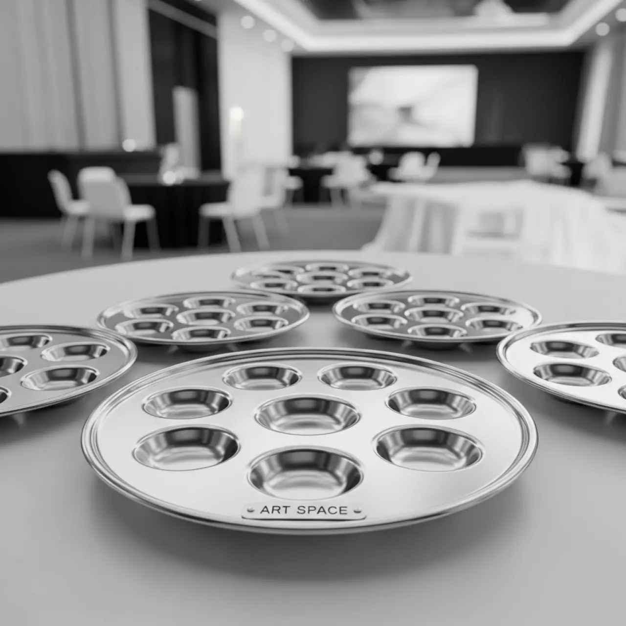 Аренда Блюдо металлическое для улиток 12 шт в комплексе Sea Galaxy — ART SPACE