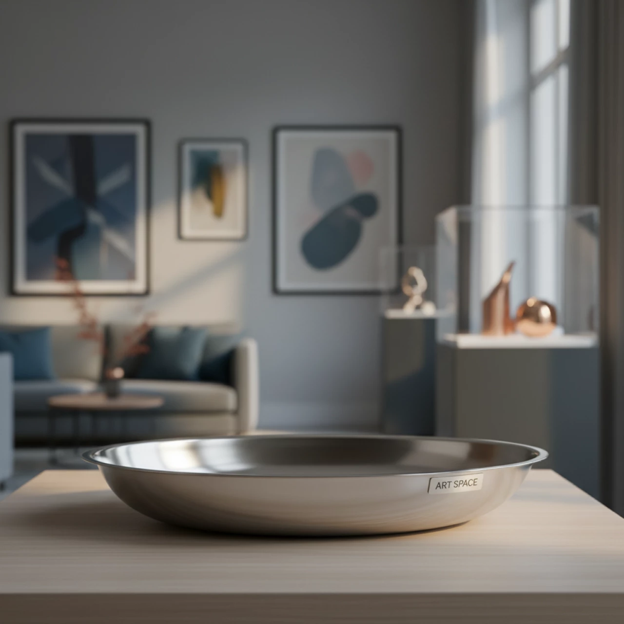 Аренда Блюдо металлическое овальное диаметр 50 см в Boutique Hotel PORTUM 1905 — ART SPACE