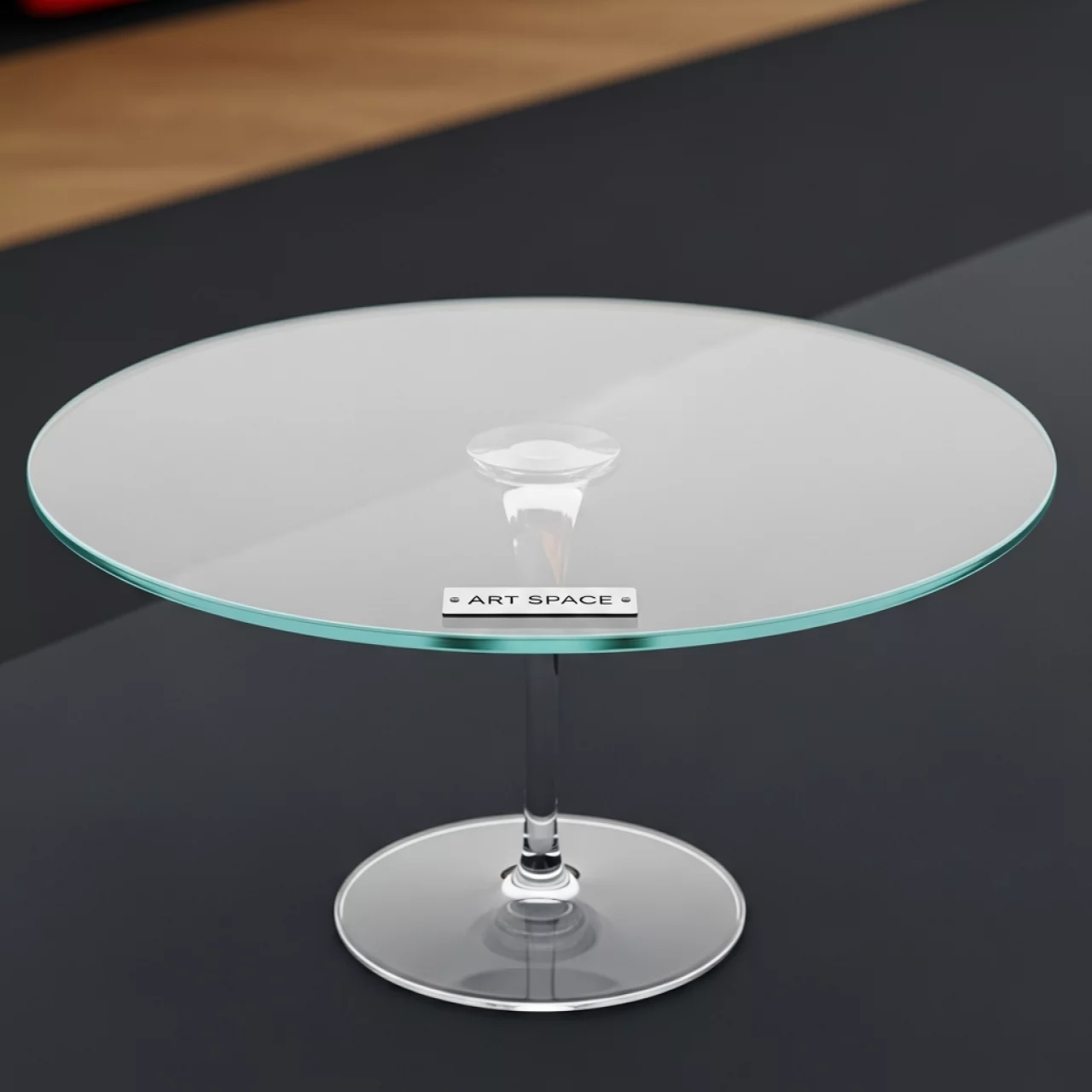 Аренда Блюдо на ножках стеклянное круглое 350 мм на Сочи Автодроме — ART SPACE