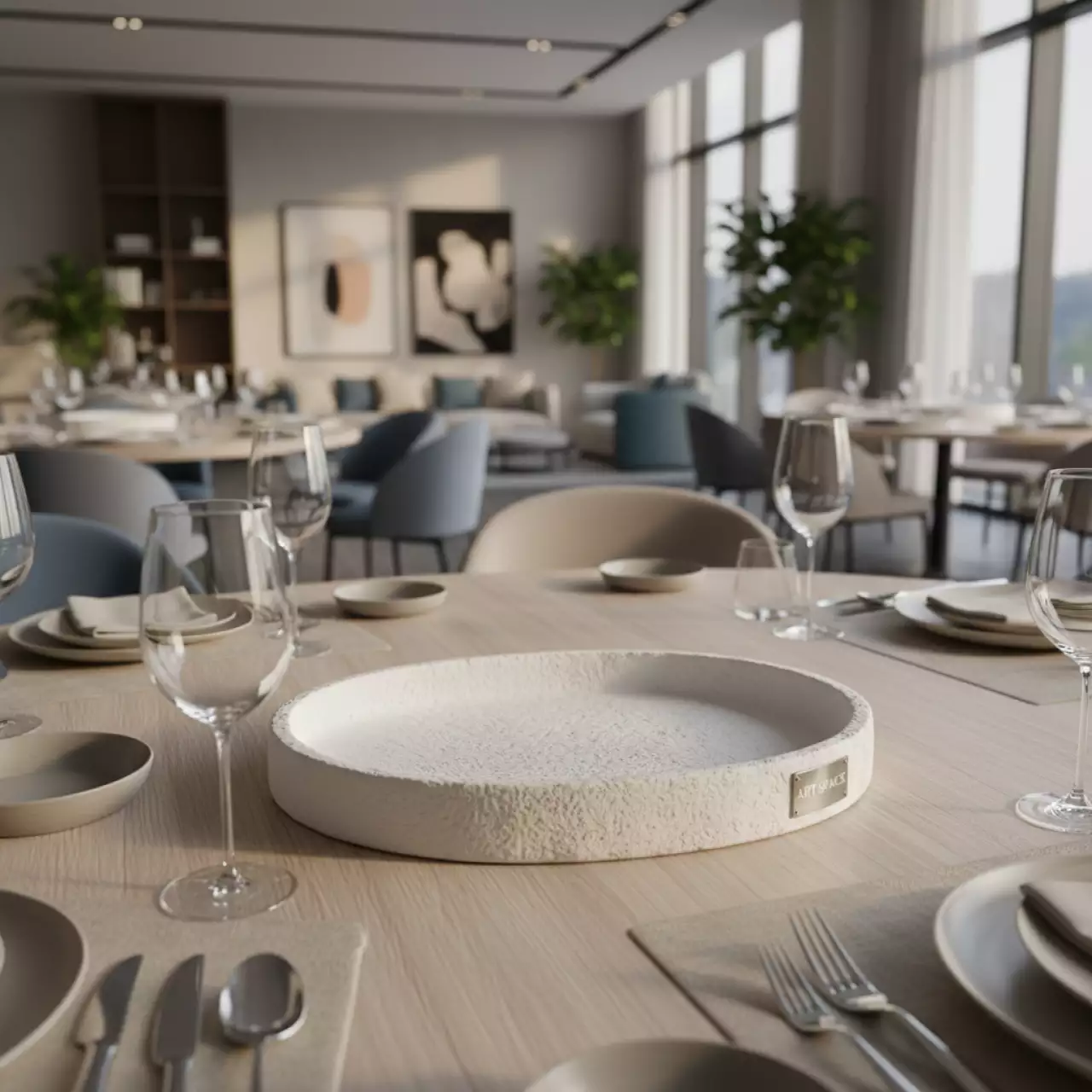 Аренда Блюдо овальное базальт белое 430х115 мм в Mövenpick Hotel — ART SPACE