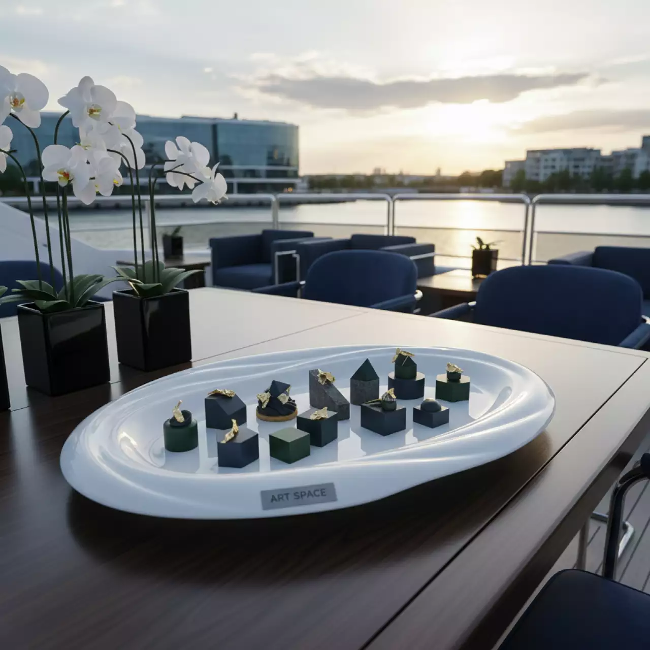 Аренда Блюдо овальное Chan Wave 450 мм на VIP-яхте (Имеретинский порт) — ART SPACE