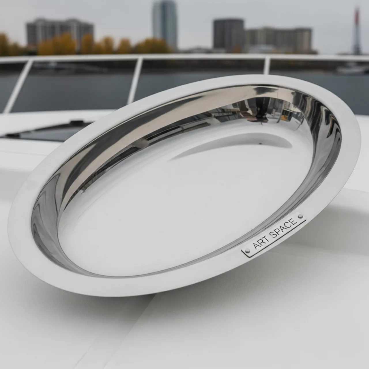 Аренда Блюдо овальное из нержавеющей стали 100х34 см на VIP-яхте (Имеретинский порт) — ART SPACE