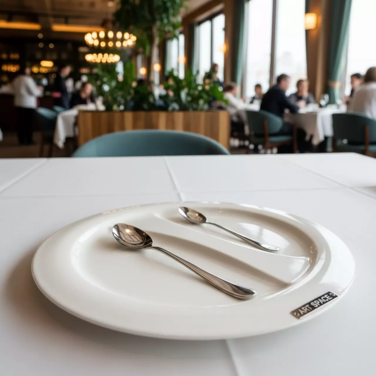 Аренда Блюдо плоское прямоугольное Chan Wave 385х235 мм с выемками для ложек в ресторане «Магадан» — ART SPACE