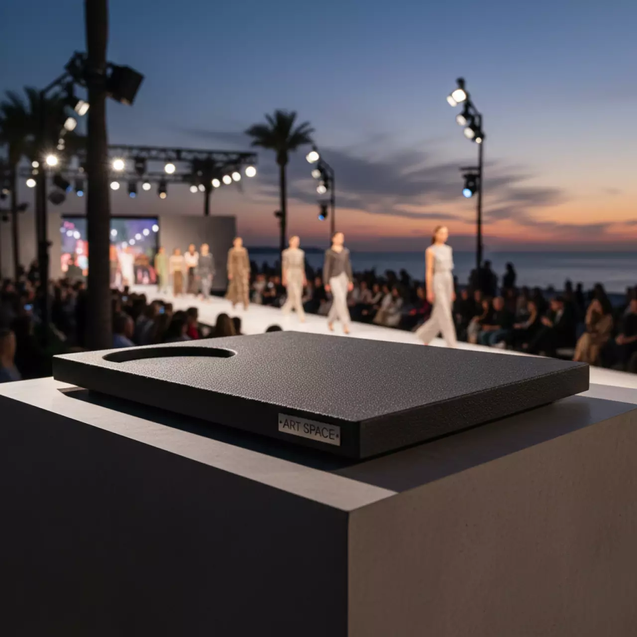 Аренда Блюдо прямоугольное для комплимента с выемкой для соусника Блюдо базальт черное 140х80 мм на Имеретинской набережной — ART SPACE