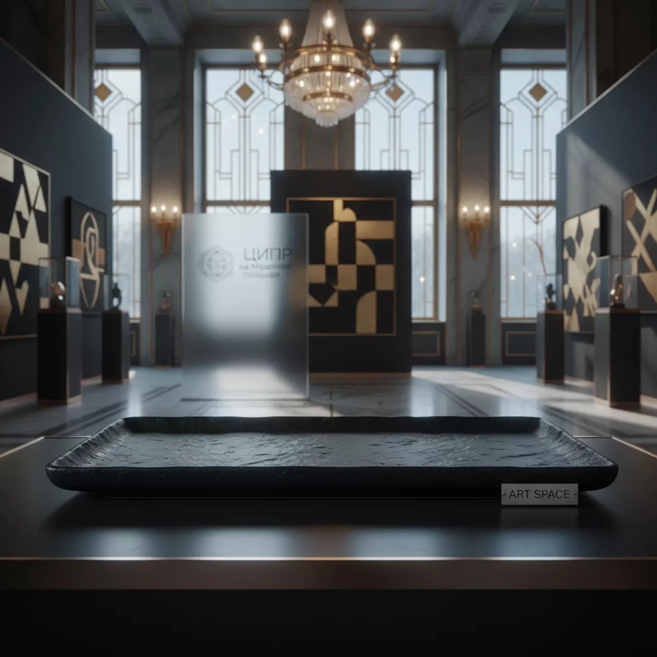 Аренда Блюдо прямоугольное для подачи Revol Блюдо базальт черное 320х260 мм на Медальной площади — ART SPACE