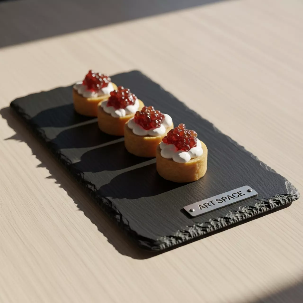 Аренда Блюдо прямоугольное для подачи сланец черное 200х100 мм на пляже «Мандарин» — ART SPACE