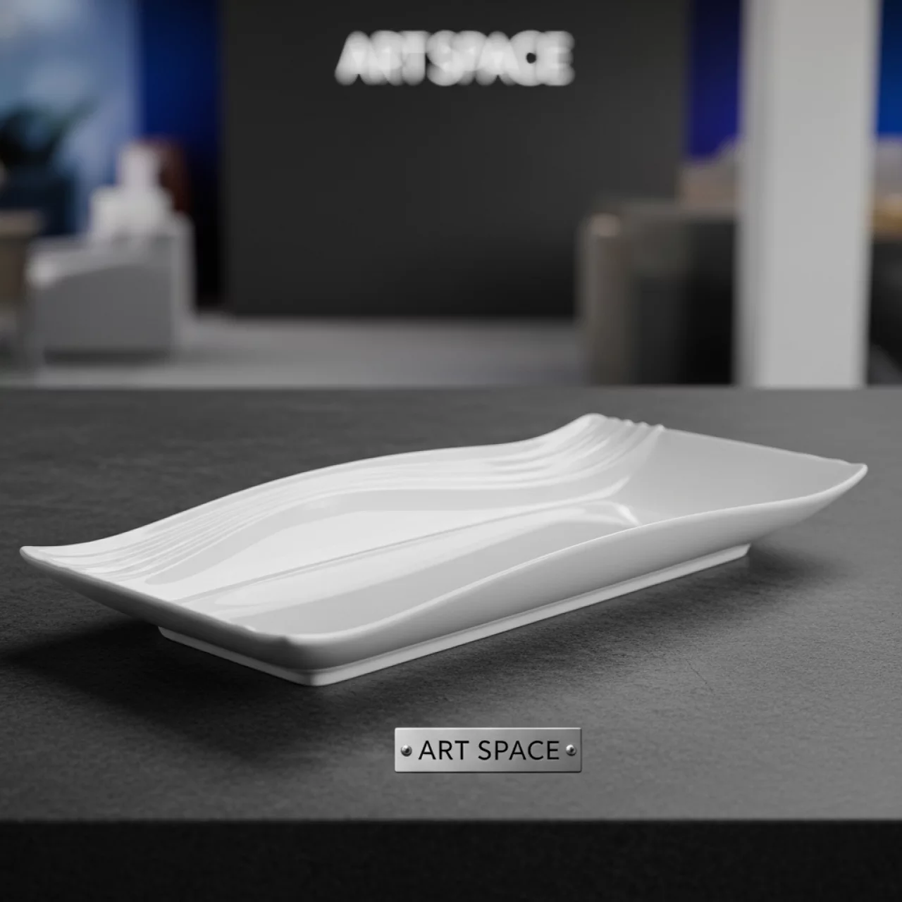 Аренда Блюдо прямоугольное плоское Chan Wave Quadro 310х140 мм в Gamma Sirius — ART SPACE