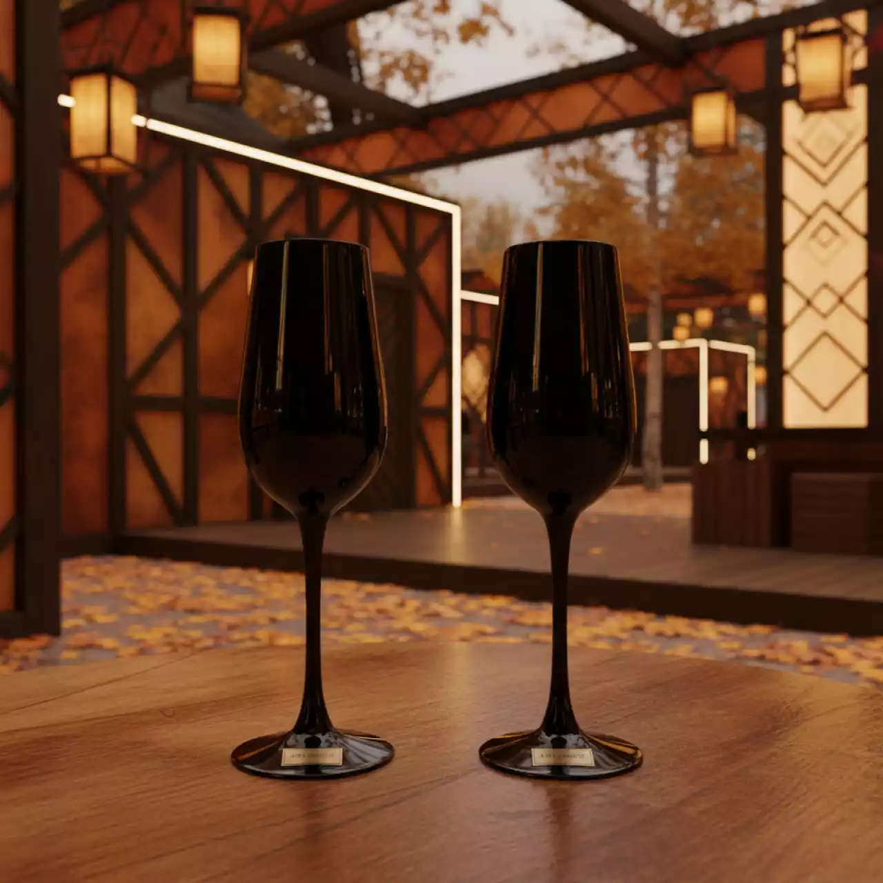 Аренда Бокал черный Бенуар набор из 2 в этно-парке «Моя Россия» — ART SPACE