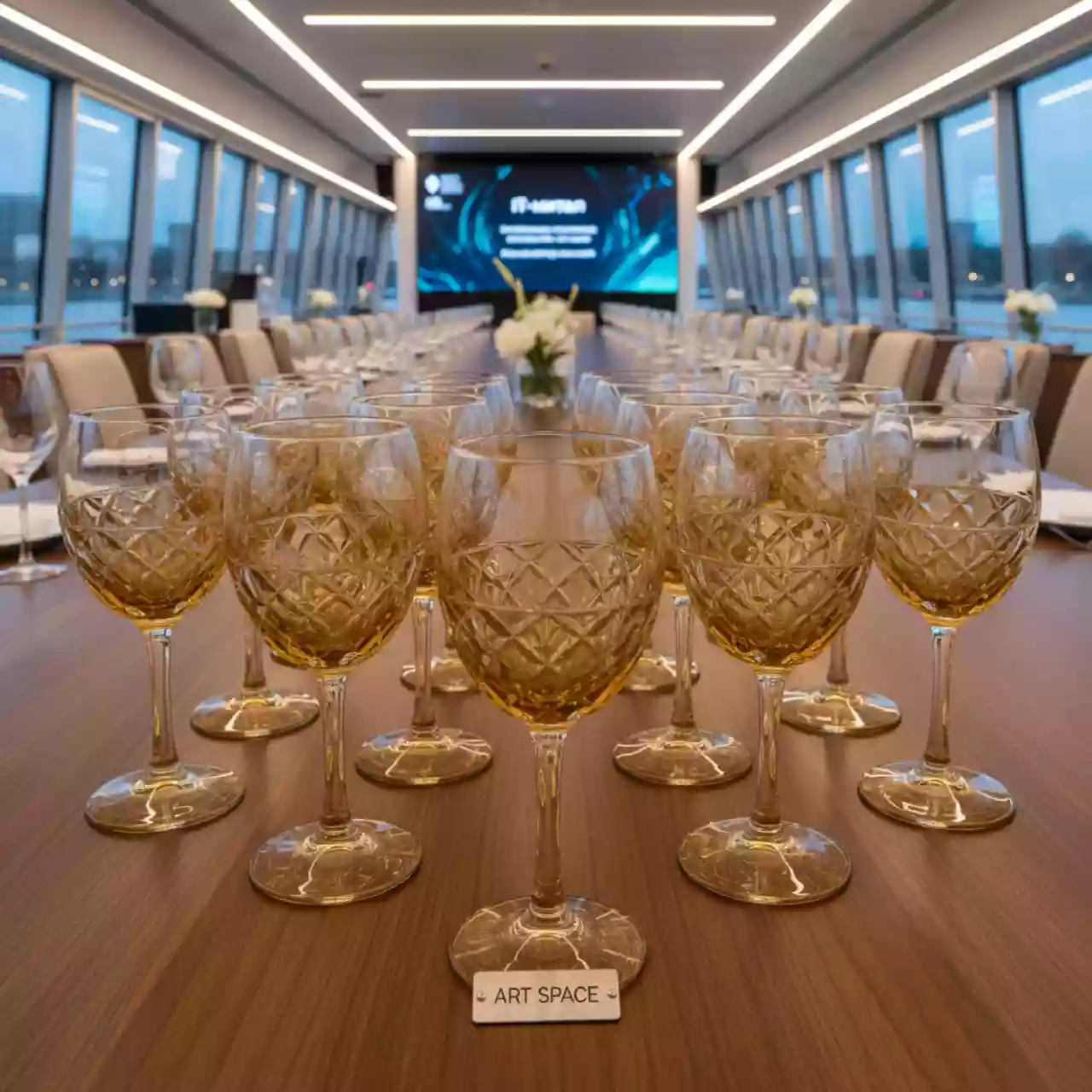 Аренда Бокал для шампанского Бриллиант янтарный 175 мл на теплоходе «Дагомыс» — ART SPACE