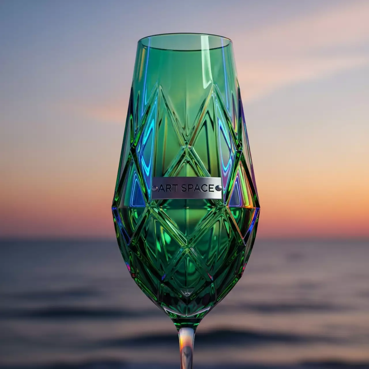 Аренда Бокал для шампанского Бриллиант зеленый 175 мл на пляжных клубах Хосты — ART SPACE
