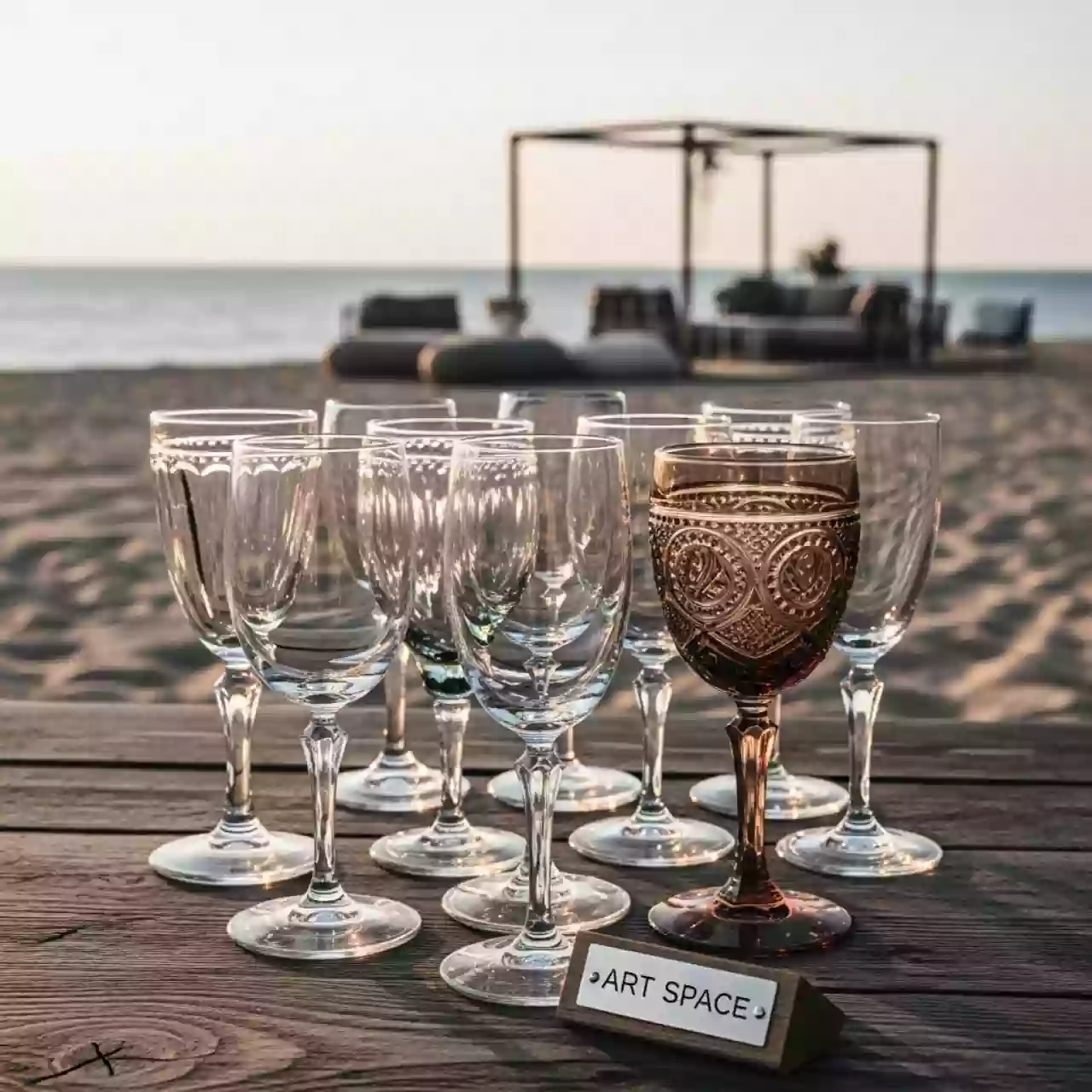 Аренда Бокал для шампанского флюте разнобой на пляже «Ривьера» — ART SPACE