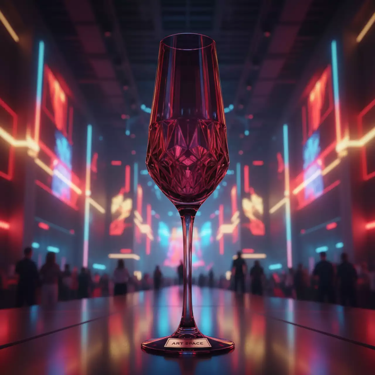 Аренда Бокал для шампанского Грани бордовый 160 мл в Red Arena — ART SPACE