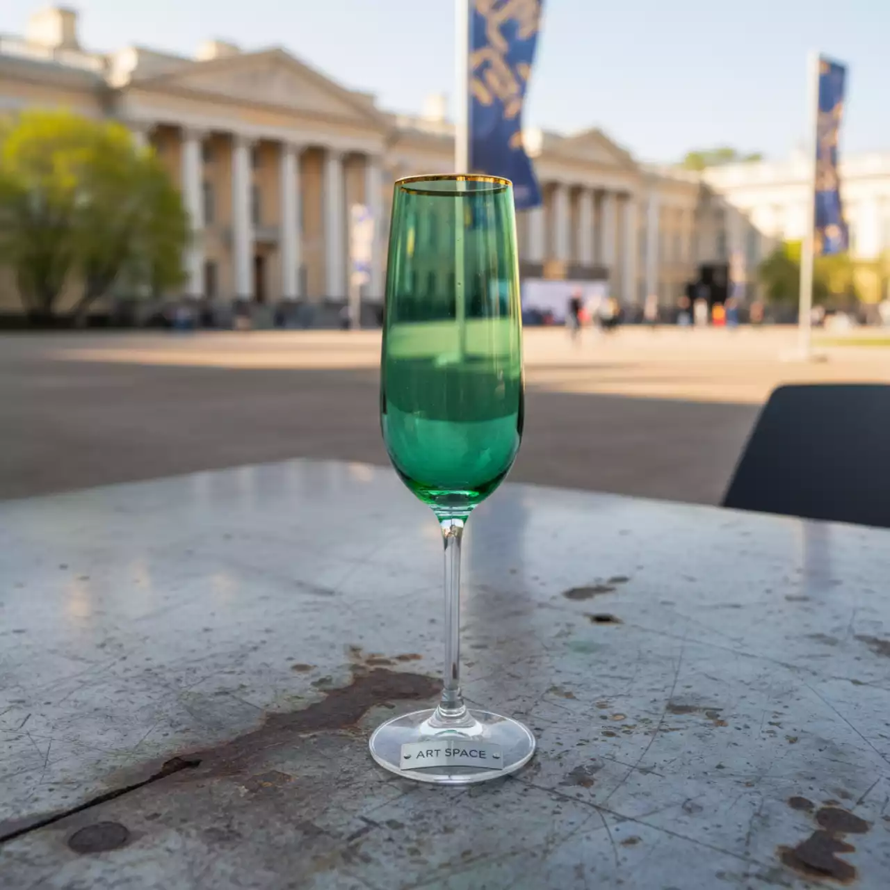 Аренда Бокал для шампанского Верона изумрудный Gold 250 мл в усадьбе Голицына — ART SPACE