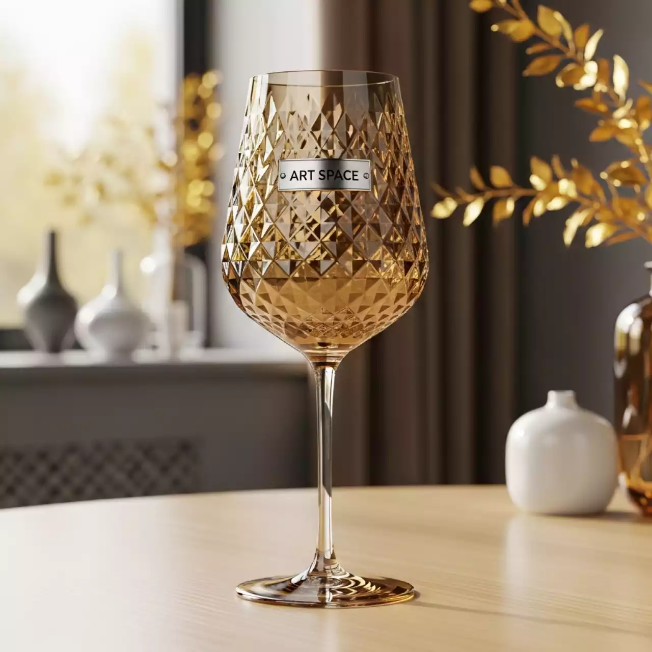 Аренда Бокал для вина Бриллиант золотой 310 мл в усадьбе Голицына — ART SPACE